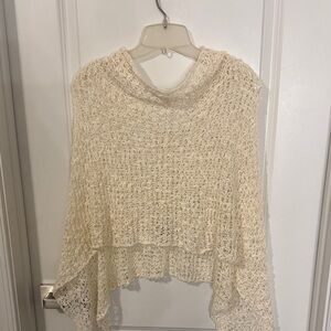Elegant Cream Women's Knit Poncho